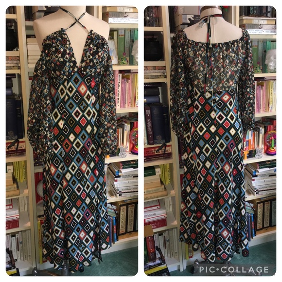 Rixo Audrey Multicolor Geometric Print Off-Shoulder Dress - Picture 4 of 12